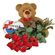 red roses with teddy and chocolates. Munich